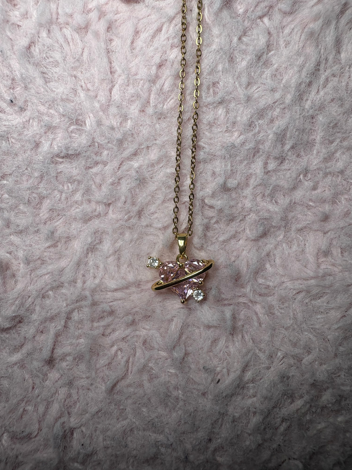 Pink heart 3D Necklace