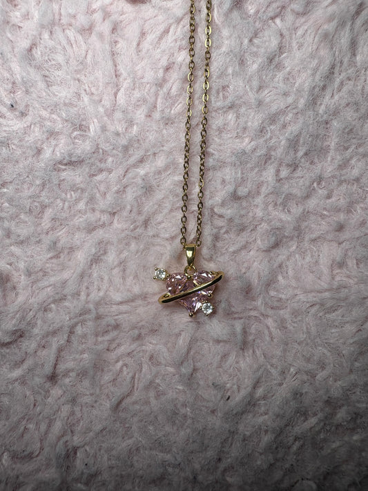 Pink heart 3D Necklace