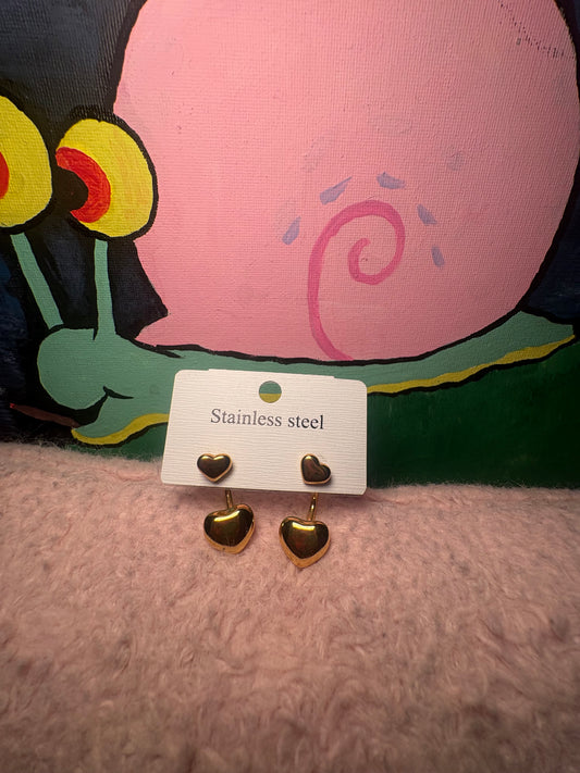 Two piece heart earrings