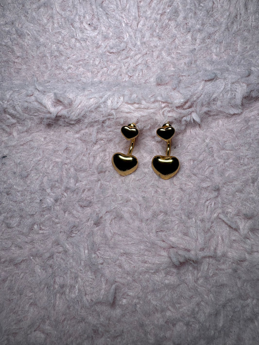 Two piece heart earrings